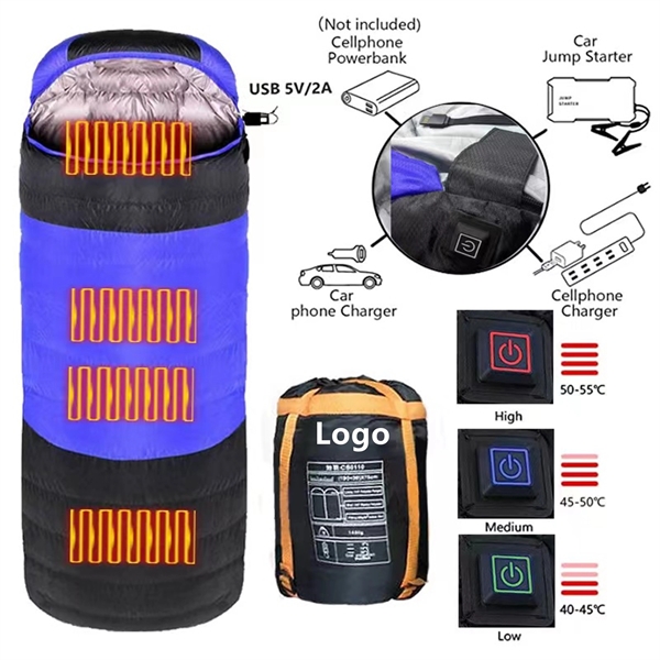Electric Heated Sleeping Bag USB Power Support Heating Pad