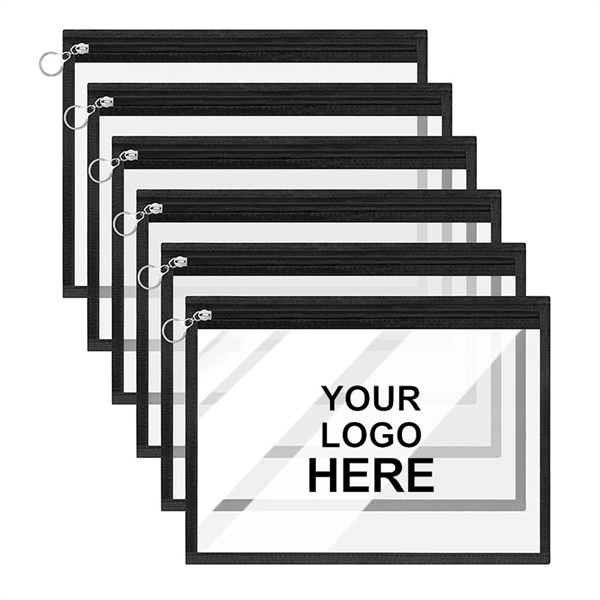 6 Pieces Clear Zipper Pouches Pvc Waterproof Pouch