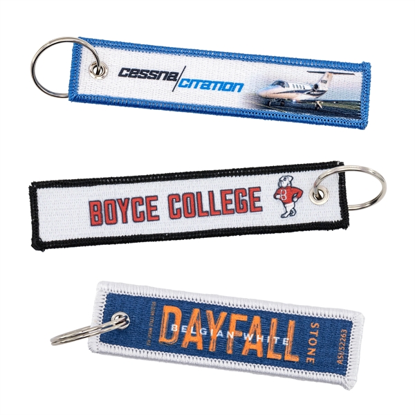 Custom Pin Pointe Embroidered Flight Keytag Keychain