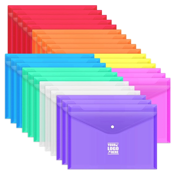 Plastic Document Envelopes Clear File Bags With Button
