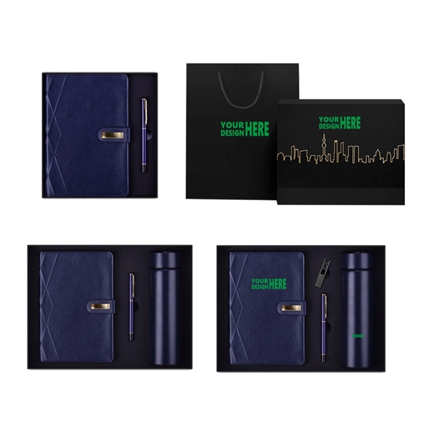 Hardcover Business Gift Set Notebooks Pen Water Bottle Kits