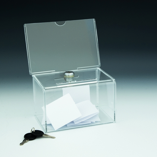 Mini Locking Coin / Ballot Box w/ Header