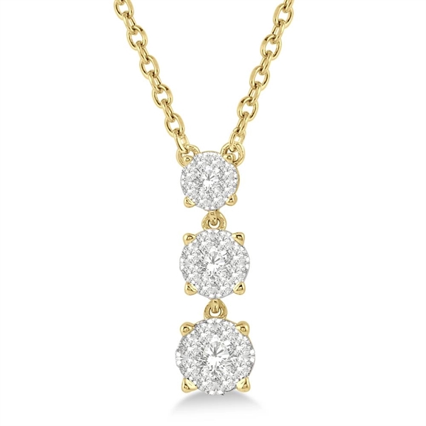 Jilco Three Cluster Diamond Necklace
