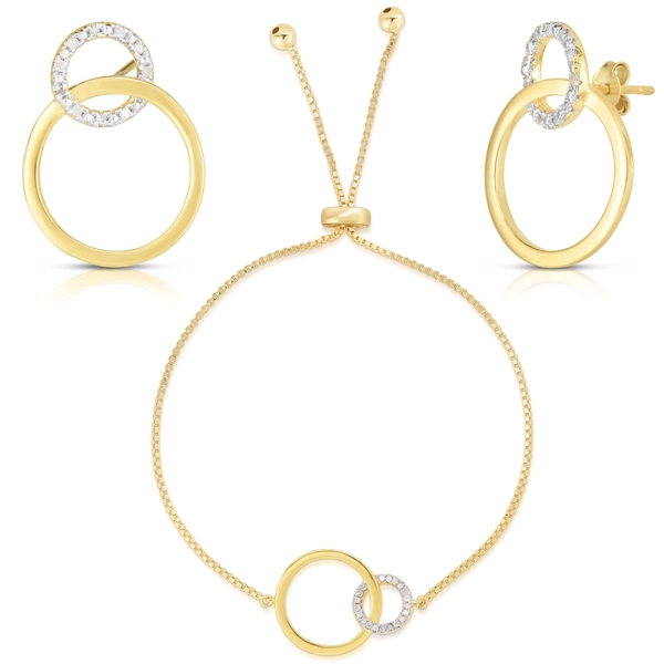 Jilco Diamond Circle Bracelet & Earring Set