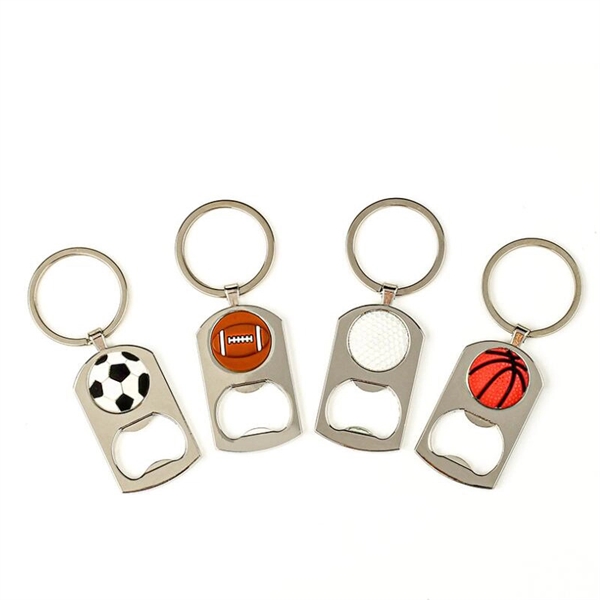 Sports Ball Style Keychain With Opener