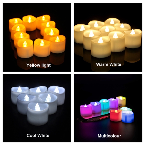 12 Pack Flickering Flameless Tea Lights Candles