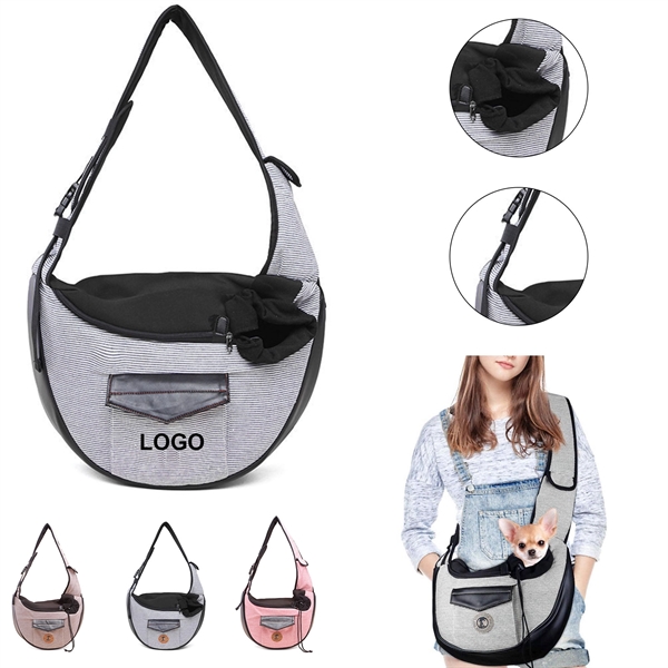 Cotton Crossbody Bag W/ Pet Pouch