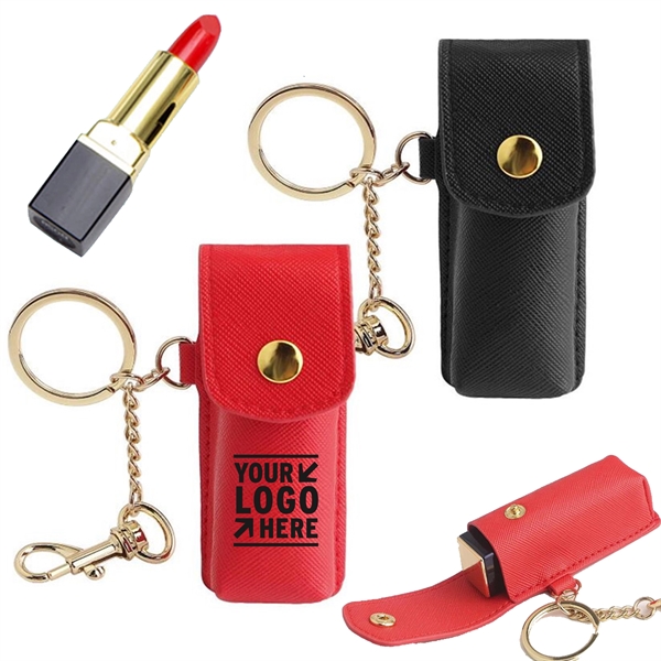 Lipstick Keychain Holder Storage Bag 
