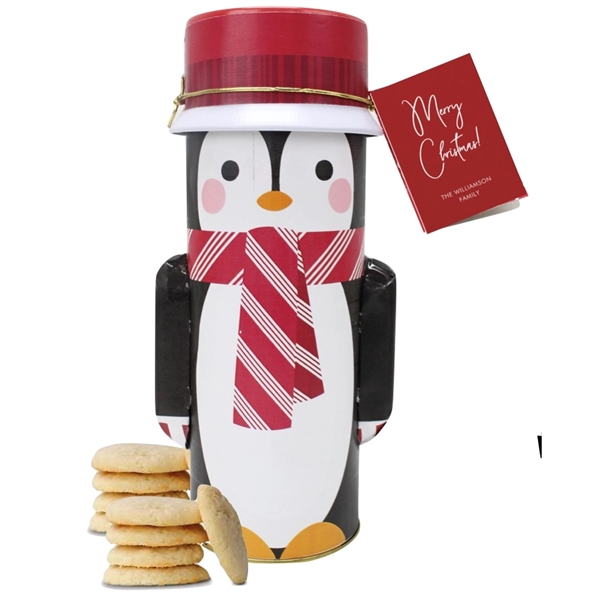 Holiday Penquin Shortbread Cookie Tin