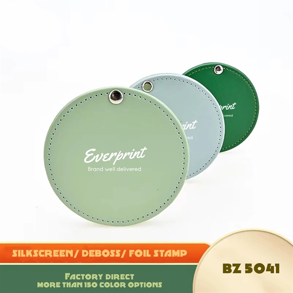 Miss Swipe Round PU Leather Compact Mirror