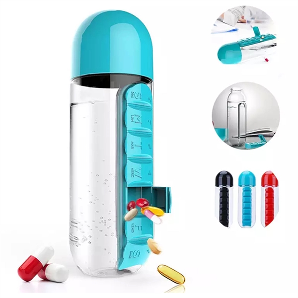 20 Oz. Water Bottle with Pill Box