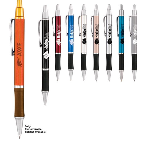 Metallic Pen With Black Gripper