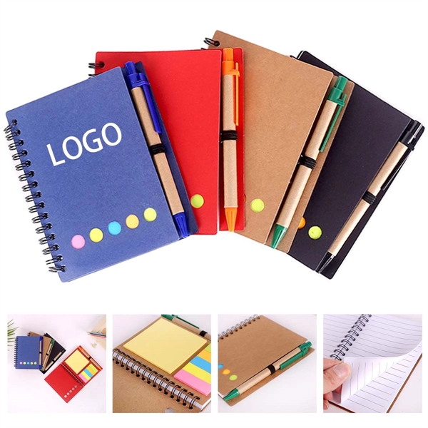 Eco-friendly Kraft Portable Coil Book With Pen