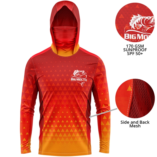 Unisex 170 GSM Sunproof SPF 50+ Fishing Long Hoodie T-shirt