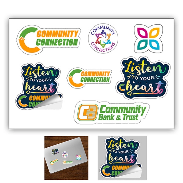 Full Color Custom Shape Removable Vinyl Sticker Sheets