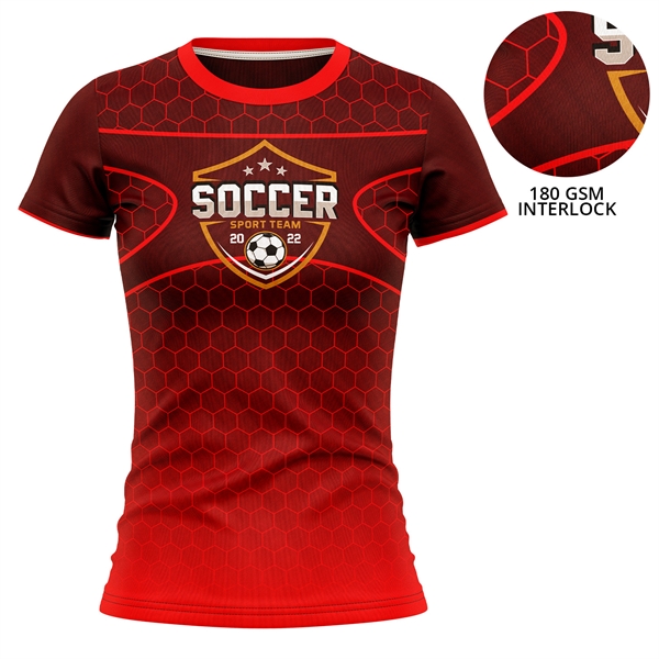 Women's 180 GSM Poly Interlock Short Sleeve T-Shirt