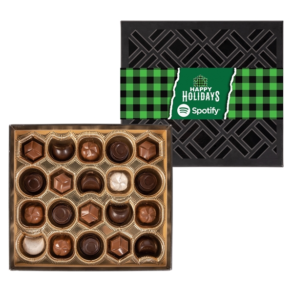 Gourmet Chocolate Truffles Gift Box w/ Full Color Band - 20