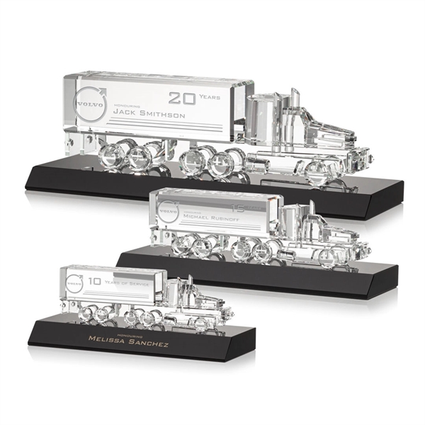 Crystal 18 Wheeler on Base - Black