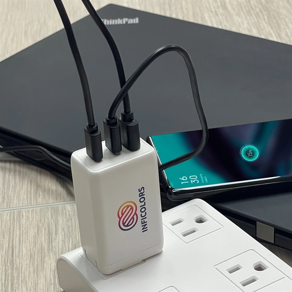 AC adapter 65 Watt 2xType C, 1xQC USB-A