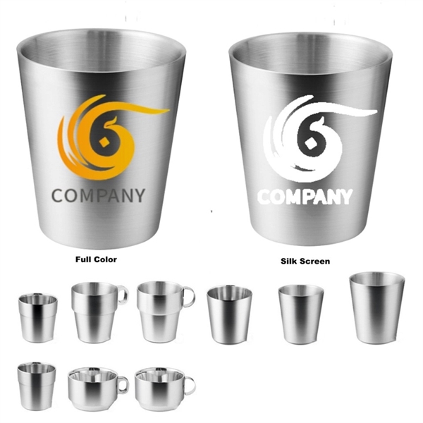6/10 oz Stainless Steel Drinking Metal Cup Tumbler
