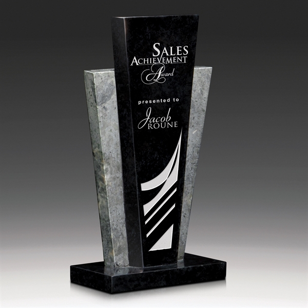 Resurgence Freestanding Marble Award with Grey Accent