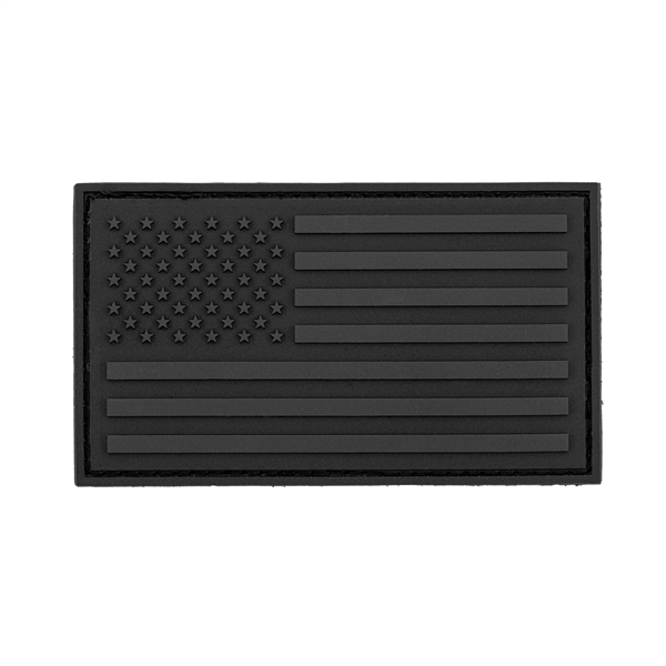 Black PVC American Flag Patch