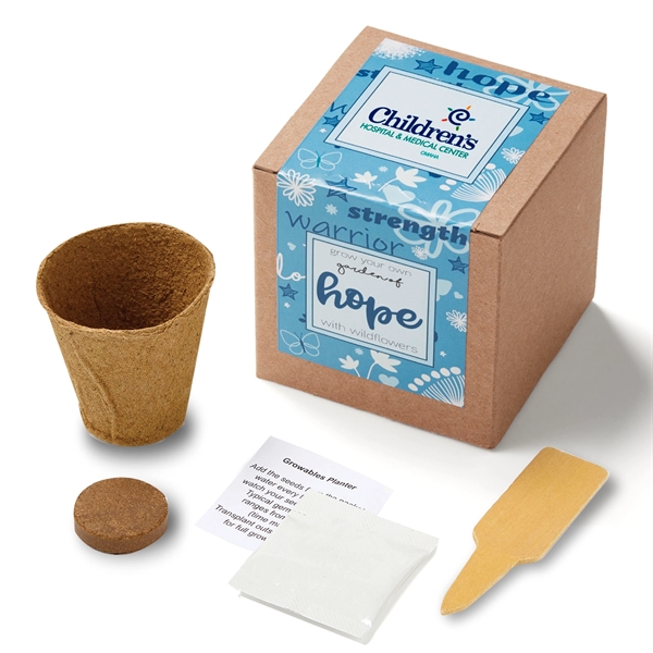 Blue Garden of Hope Seed Planter Kit in Kraft Box