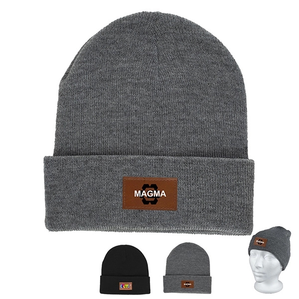 Fashion and Performance Knit Cuffed Toque with Patch