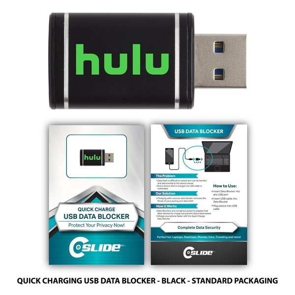 Metal USB Quick Charging Data Blocker w/Standard Packaging