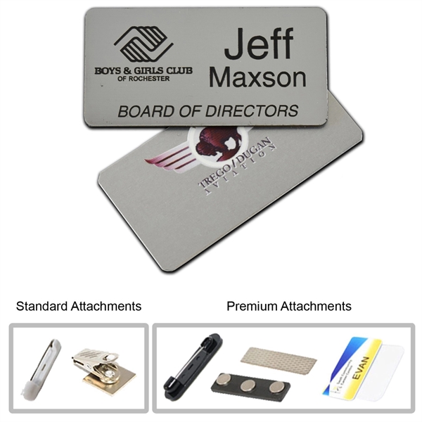 1.5" x 3" Metal Name Badge - Digital Printed
