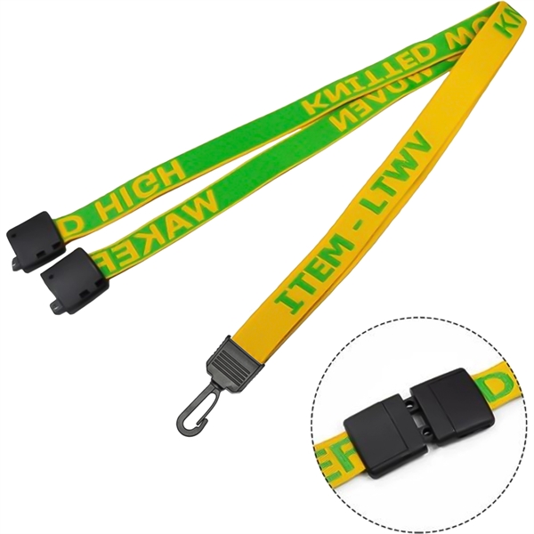 Custom Woven Lanyards with Safety Break & Plastic attachment
