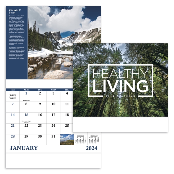 Stapled Healthy Living Inspirational 2024 Calendar