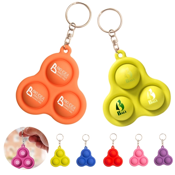 Stress Relief Bubbles Fidget Toys Silicone Keychain