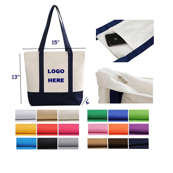 Custom Canvas Tote Bags With Front Pocket