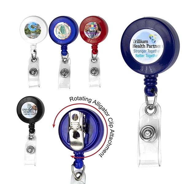 30" Cord Retractable Badge Reel with Rotating Alligator Clip