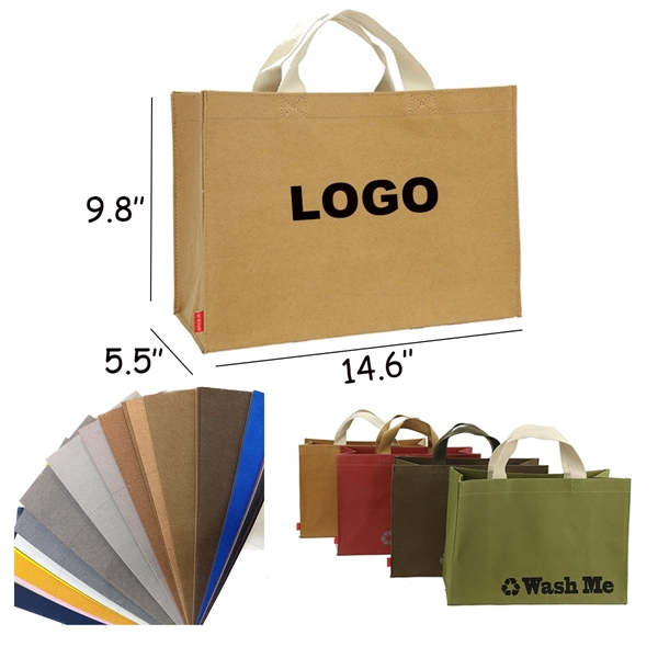 Custom Washable Kraft Paper Tote Bag