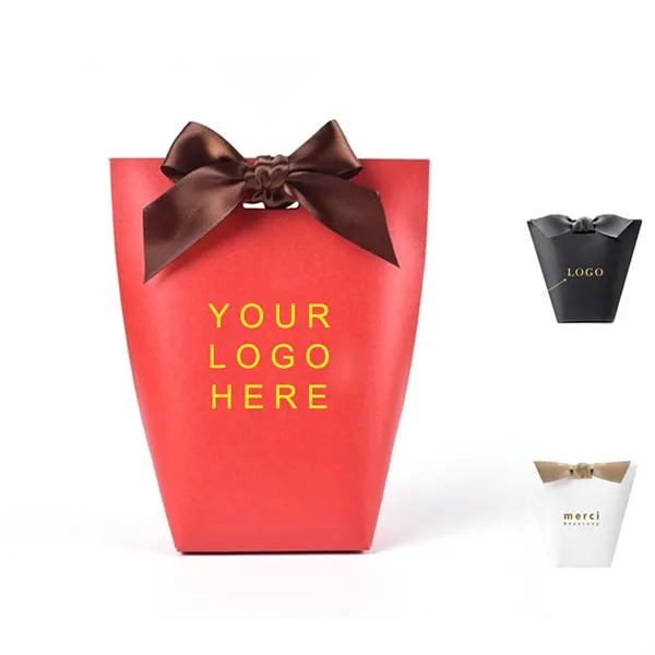 Small Foldable Portable Gift Paper Bag With Webbing