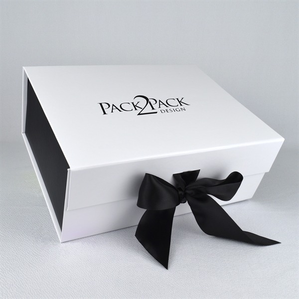 Magnetic Close Gift Box w/ Bow Ribbon (11" x 8.75" x 4.37")