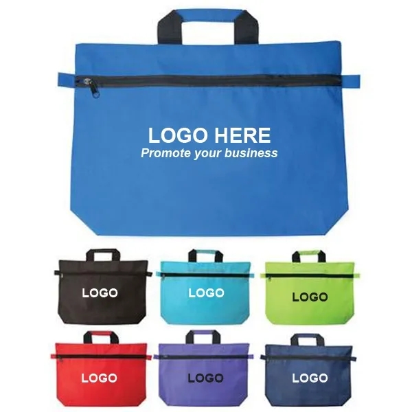 Zipper Pouch Closure Document Bag with Carry Handle