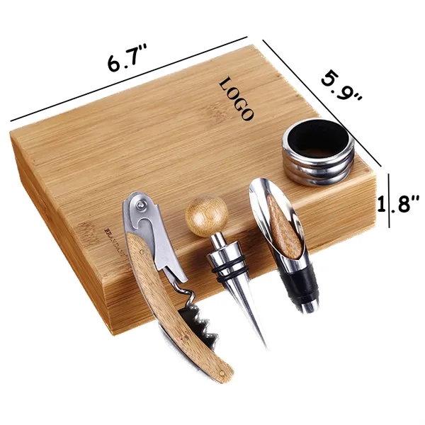 Custom 4 Piece Wine Kit With Bamboo box