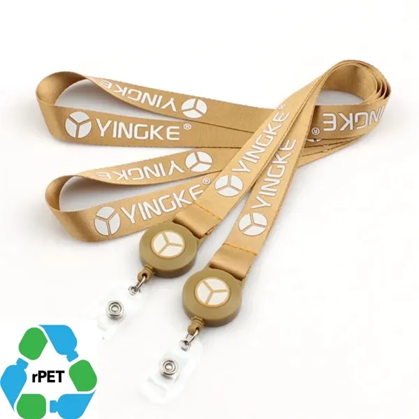 5/8" & 3/4" Eco Recyclable Polyester Lanyard With Badge Reel