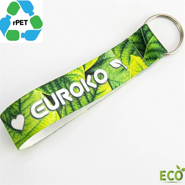 3/4" rPET Recycled Poly Sublimation Wrist Lanyard Keyring