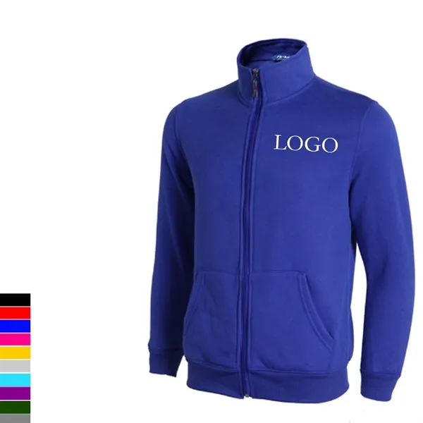 Zippered Stand-up Collar Sweatshirt