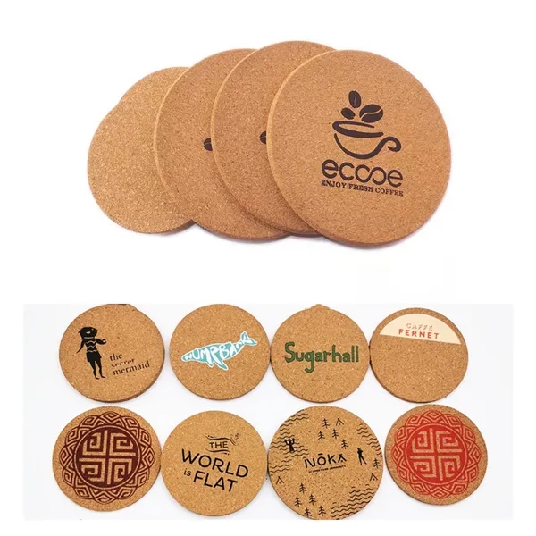 3.75" Round Cork Coasters For Drinks