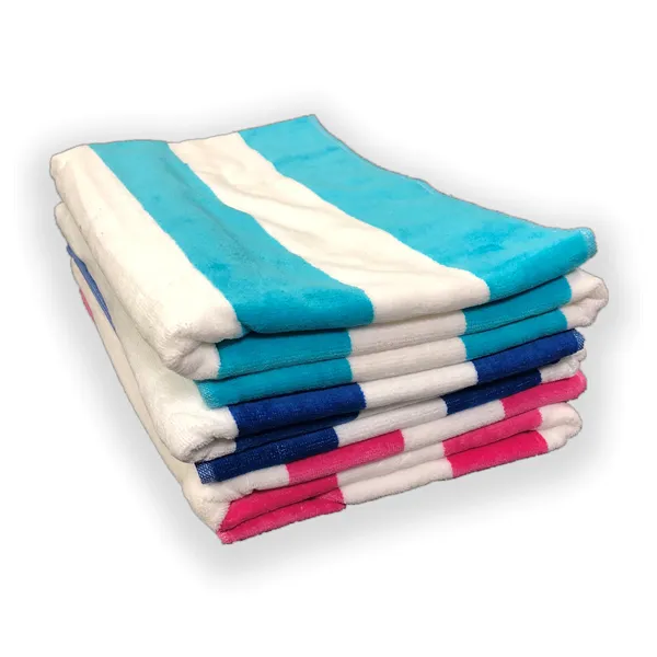 35x70 Terry Velour Cabana Stripe Beach Towels 18.75 LB/Dz