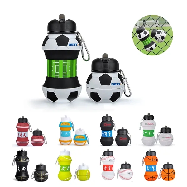 18oz Silicone Ball Shape Collapsible Water Bottle