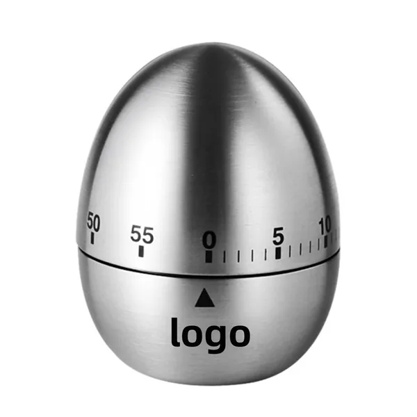 Stainless Steel Mechanical Egg Shape Kitchen Timer