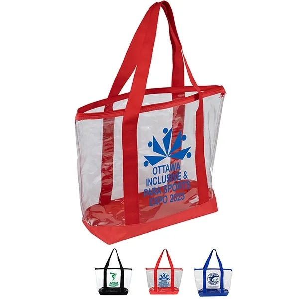 19" x 13 1/2" x 6"- BONDI Jumbo Clear Zippered Tote Bag