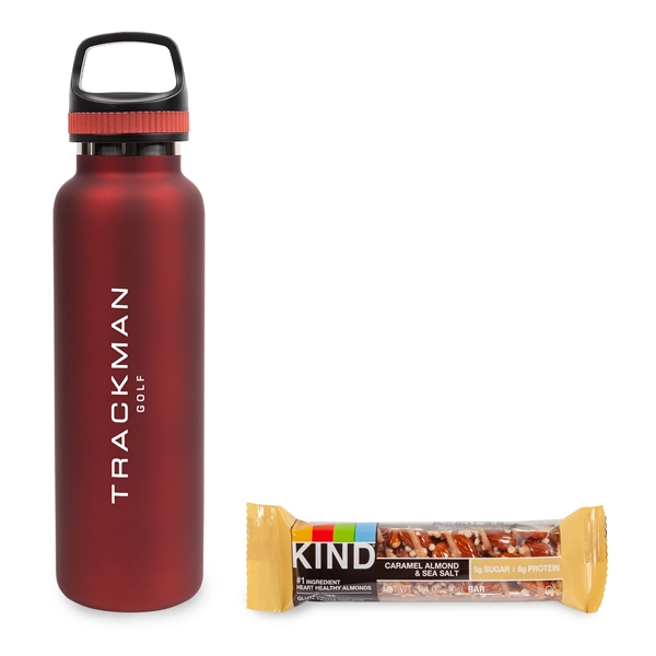 On the Go Sip n' Snack 20 oz. Insulated Bottle w/KIND Bar