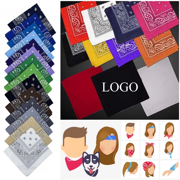 Custom Polyester Kerchief Full Color Square Bandana